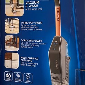 BRAND NEW bissell crosswave x7 cordless pet pro in matte black & rose gold!